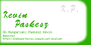 kevin paskesz business card